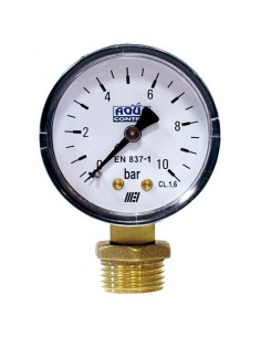 Manomètre pour pression d'eau 0-10 bars, connexion ¼ pouce - ½ pouce