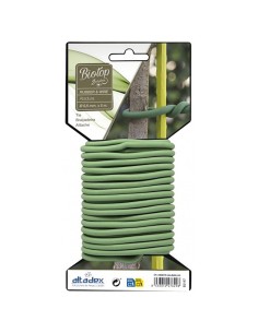 Attache en caoutchouc vert avec fil métallique, ø5 mm x 5 m