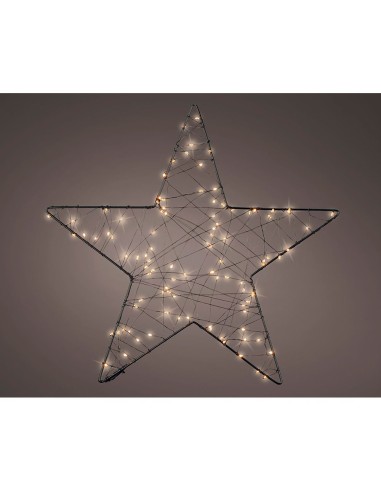 Figure microled étoile en maille extérieure 38 cm avec lumière chaude