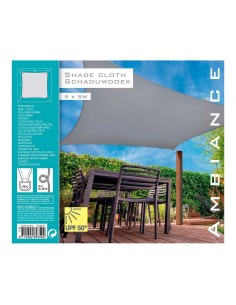 Square shade sail light gray 5 x 5 m with UV protection 2