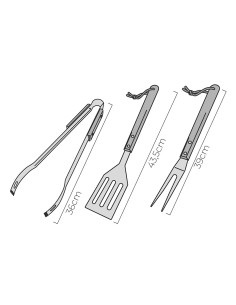 Barbecue Utensil Set in Oak and Stainless Steel 2