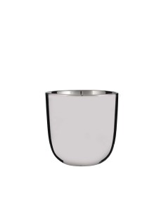 Macetero redondo de metal plata 15,5 cm