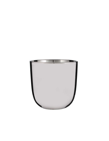 Vaso rotondo in metallo argento 15,5 cm