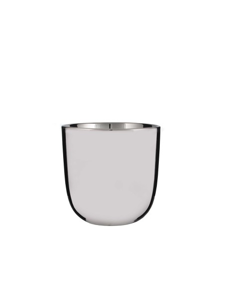 Vaso rotondo in metallo argento 15,5 cm