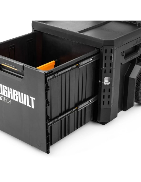 Rolling Tool Case with 1 Drawer, Secure Lock and Stackable Design