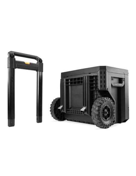 Rolling Tool Case with 1 Drawer, Secure Lock and Stackable Design
