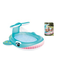 Inflatable kids pool whale model with sprayer 201 x 196 cm