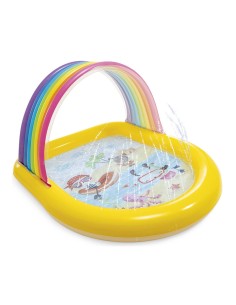 Kids inflatable rainbow pool with sprayer 147x130 cm
