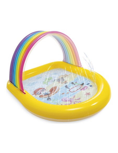 Piscina inflável infantil arco-íris com chuveiro 147x130 cm
