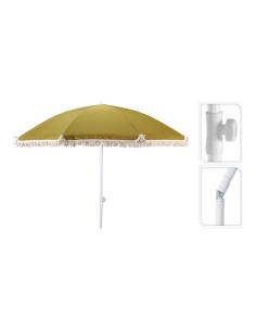 Parasol vert avec pompons, ø160 x 200 cm