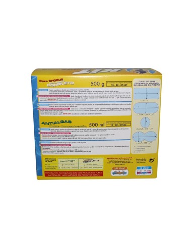 Mini maintenance kit for small pools with shock chlorine and algaecide
