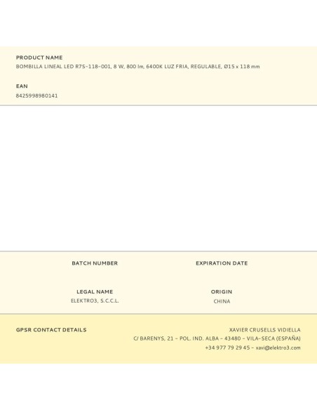 Lineare LED-Lampe R7s 8W 900lm dimmbar