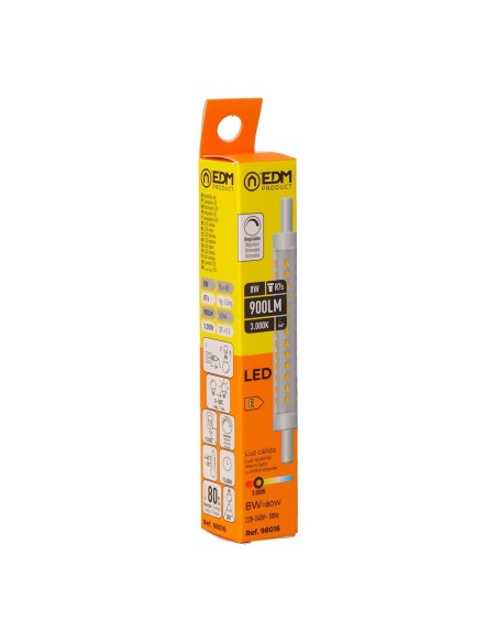 Linear LED Bulb R7s 8W 900lm 3000K dimmable 118mm