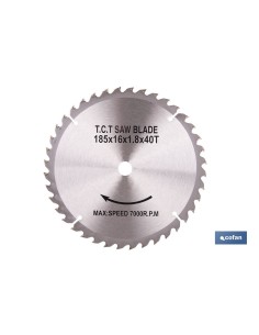 Wood cutting disc 185 mm, steel, 40 teeth