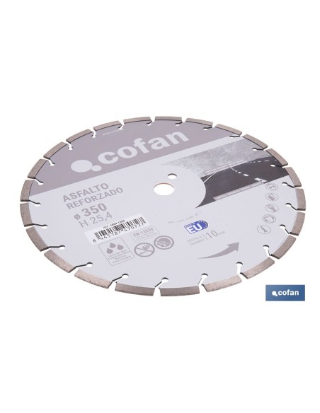Disque renforcé pour asphalte 350mm H10 - H25,4