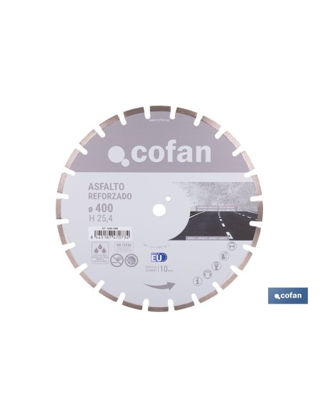 Reinforced asphalt cutting disc 400mm H10 - H25.4