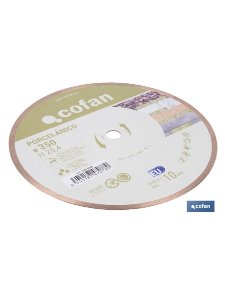 Porcelain disc for table saws 350mm - H25.4