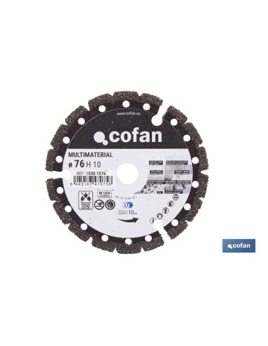 Diamond cutting disc for multiple materials 76mm H10