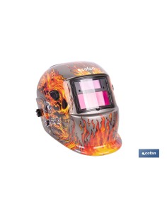 Automatic Welding Helmet Fire Skull with Wide Visor