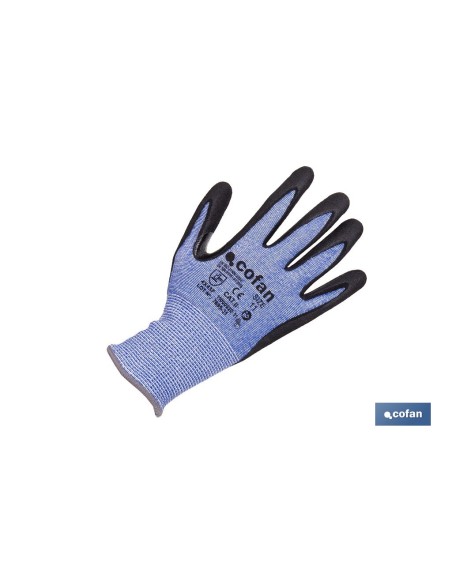 Luvas anticorte HPPE com nitrilo sandy coat tamanho 6