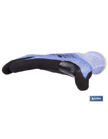 Guanto anticorte HPPE con nitrile sandy coat taglia 8