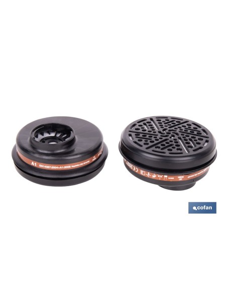 Set de 2 filtros tipo A1 adaptables a máscara facial