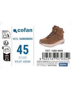 Bota de trekking marrón con suela antideslizante, talla 45 2