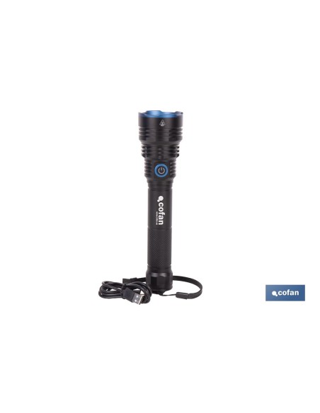 High-Power LED Flashlight 10,000 lm with 6 Functions Ø60 x 250 mm