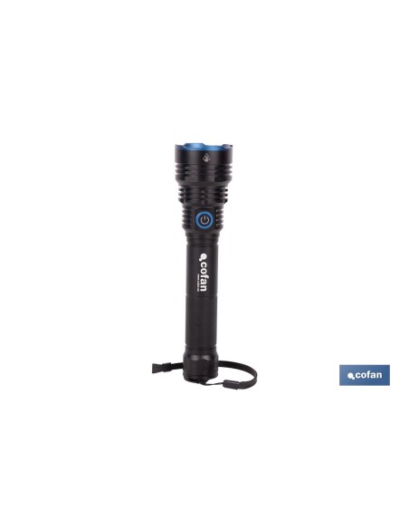 High-Power LED Flashlight 10,000 lm with 6 Functions Ø60 x 250 mm