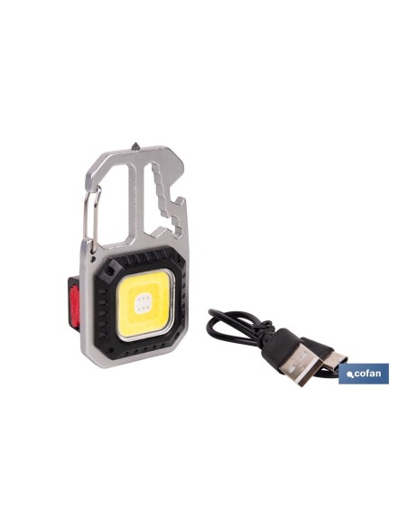 Porte-clés lampe torche multifonction COB 400 LM avec 7 fonctions