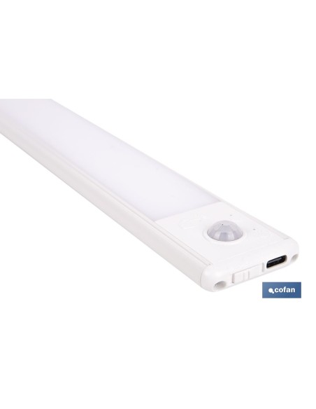Aplique LED recarregável com sensor 3,7 V 180 LM 3CCT 400 x 40 mm
