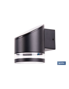 Schwarze Solar-LED-Wandleuchte mit Sensor 3,7 V 1,2 Ah IP65