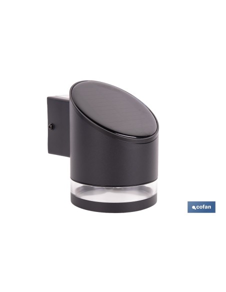 Aplique LED solar preto com sensor 3,7 V 1,2 Ah IP65