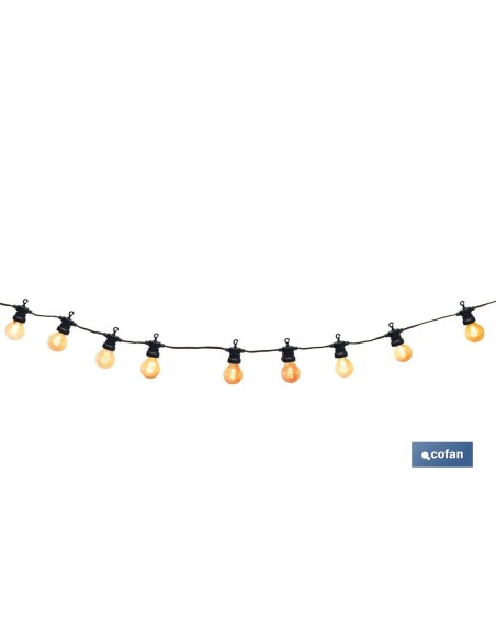 LED-Lichterkette 10 Stk. mit Solarpanel A19 3,6 W