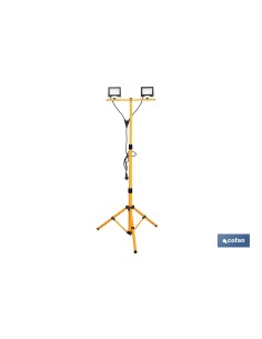 Trípode telescópico con 2 proyectores LED 20 W 6500 K 1,4 m