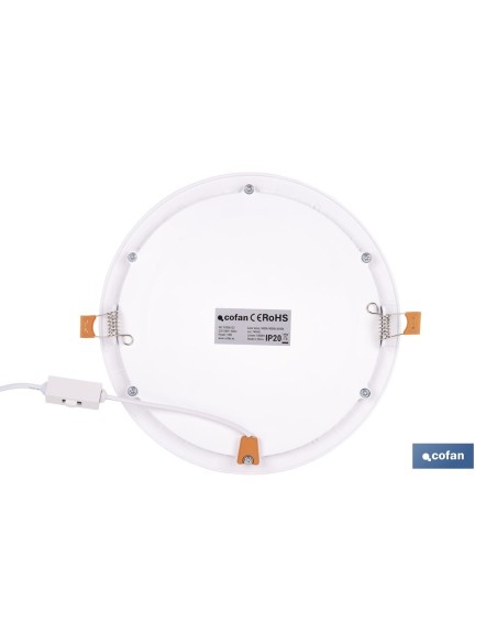 Weißes SMD Einbau-Downlight 18 W 1800 LM Ø220 mm 3CCT