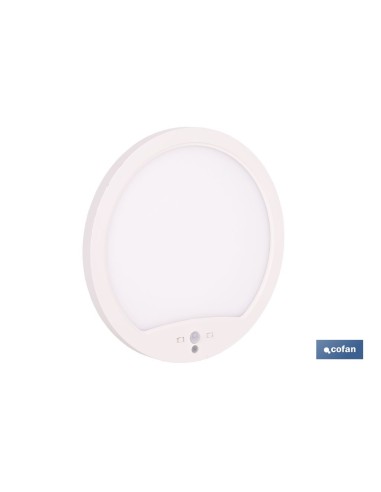 Downlight de superfície branco com sensor de presença e crepuscular 18 W Ø230 mm