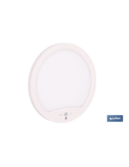 Downlight de surface blanc avec capteur de présence et crépusculaire 18 W Ø230 mm