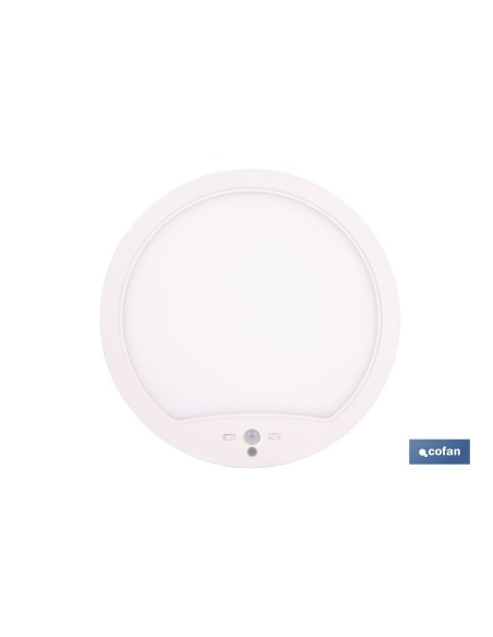 Downlight de surface blanc avec capteur de présence et crépusculaire 18 W Ø230 mm