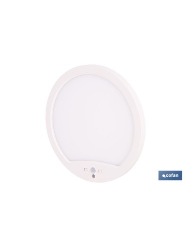Downlight de superfície branco com sensor de presença e crepuscular 18 W Ø230 mm