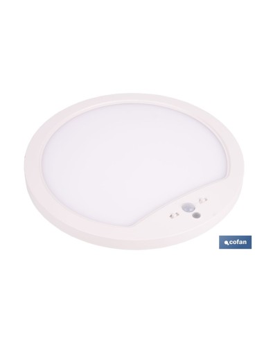 Downlight de superfície branco com sensor de presença e crepuscular 18 W Ø230 mm