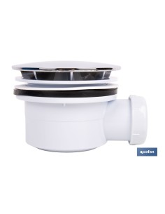 Válvula sifónica para plato de ducha Ø90 mm con embellecedor cromado