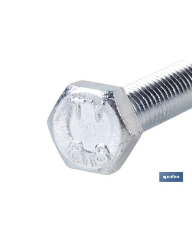 Pack mit 50 DIN-933 C-8.8 M-8 X 110 Z Verzinkte Schrauben