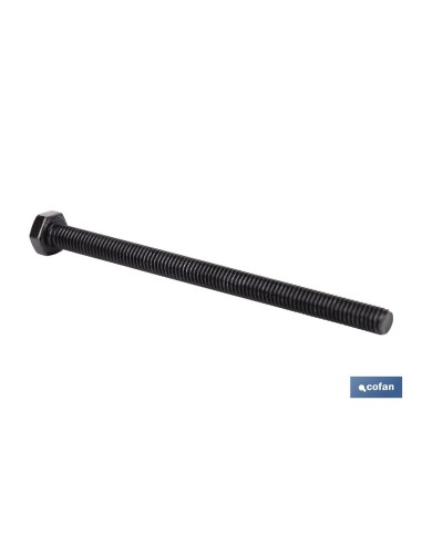 Pack mit 100 DIN-933 C-8.8 M-10 X 25 N Schrauben aus schwarzem Stahl