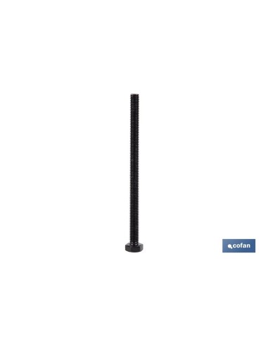 Pack mit 100 DIN-933 C-8.8 M-10 X 25 N Schrauben aus schwarzem Stahl