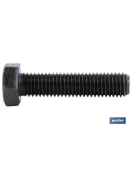 Pacote com 5 parafusos DIN-933 C-10.9 M-12 X 90 N aço preto