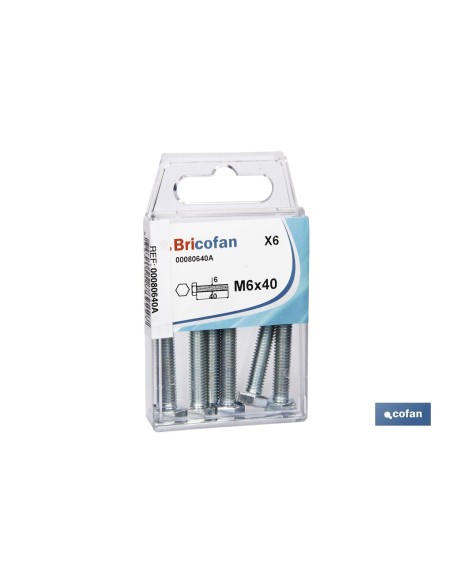 Pack de 12 Vis DIN-933 M-6X40 Z Acier
