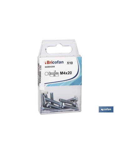 Pack de 10 Vis Hexagonales DIN 933 M-8X20 Acier