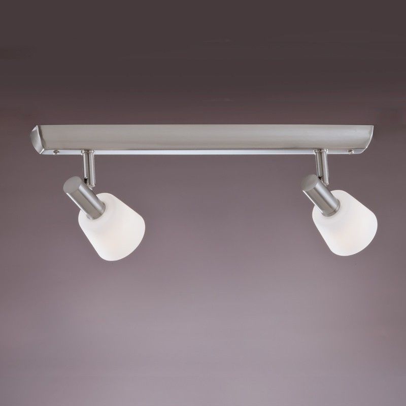 REGLETA 2 FOCOS NEW KASTER NIQUEL SATINADO CRISTALREDORD 002-2200-2-053