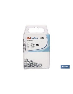 Pacote com 12 porcas hexagonais autoblocantes de nylon DIN 985 2